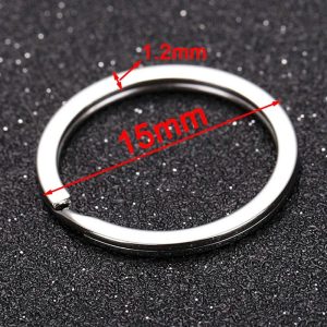 Stainless Steel Key Flat Rings for DIY Keychains 20 Pieces