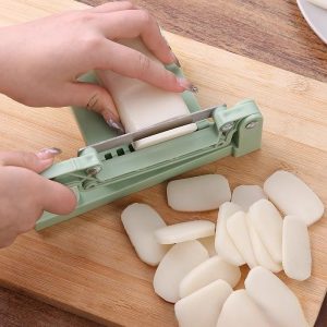 Stainless Steel Rice Cake Slicer for Quick & Even Kitchen Cutting