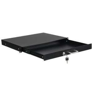 Steel Rack Mount DJ Drawer Cabinet Lockable with Key for Secure Equipment Storage