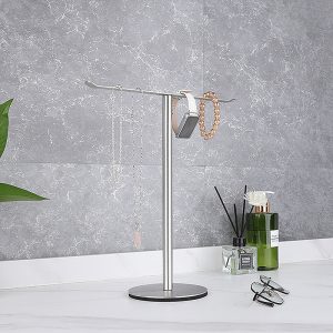 T Shape Hand Towel Holder Stainless Steel Vertical Towel Rack Rust-resistant With Heavy Base, Bathroom Kitchen Storage