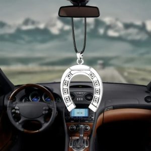 Traditional Horseshoe "Lucky Home" Car Interior Pendant