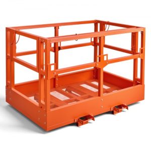 VEVOR Mesh Telehandler Work Platform, 48 x 73.9 Inch, Man Safety Basket, 2000 lbs Capacity, Forklift Telehandler Attachment, Safety Cage, Heavy Duty Carbon Steel, for Most Aerial Jobs Lifting Loader