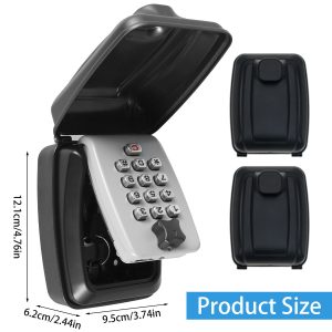 Wall-Mount Key Storage Box, Portable Combination Key Holder, Secret Code, Weatherproof Safe for Home, Office