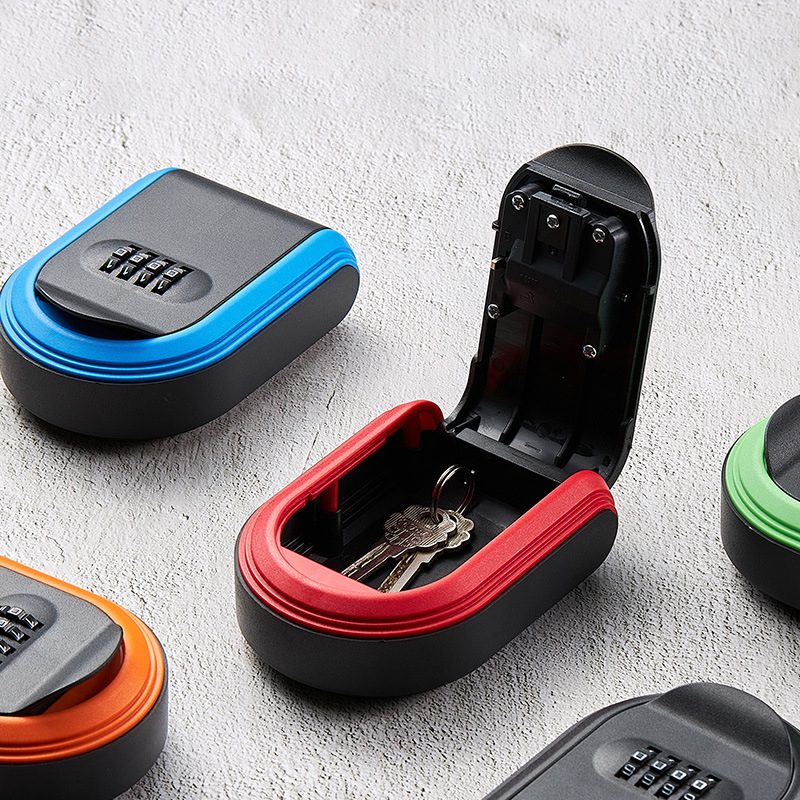 Wall Mounted Key Lock Box Safe with Digit Code Secure Outdoor Key Storage Organizer