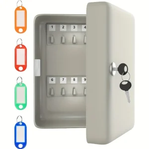 Wall Mounted Key Lock Box Secure Metal Key Cabinet for Home Office Storage