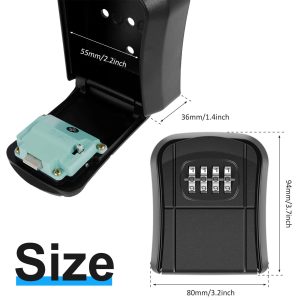 Wall Mounted Key Lock Box with Combination Code Secure Outdoor Key Storage