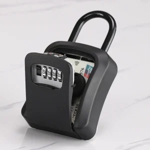 Waterproof Digit Code Key Box Outdoor Password Storage with Steel Wire Hanging Locking Hook Easy Installation