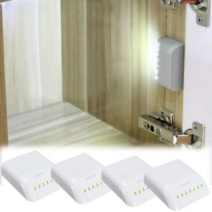 Wireless 7-LED Motion Sensor Under-Cabinet Light - Automatic Hinge Lamp for Wardrobe, Cupboard & Closet