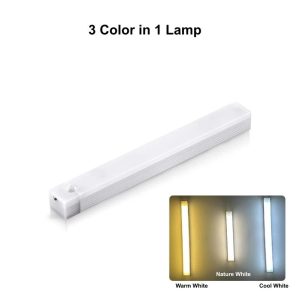 Wireless USB Rechargeable Motion Sensor LED Bar Light Portable Cordless Cabinet Lamp