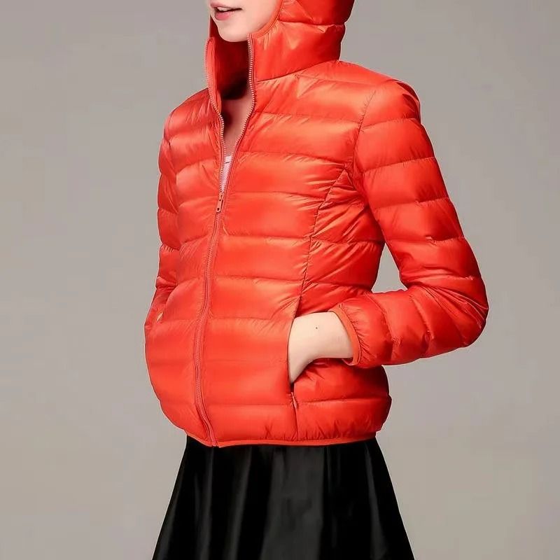 Womens Ultra-Light Hooded Puffer | Transitional Winter Down Jacket