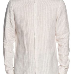 calvin klein LINEN STRIPE SLIM SHIRT