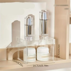 1-Tier Acrylic Stackable Storage Shelf & Countertop Riser