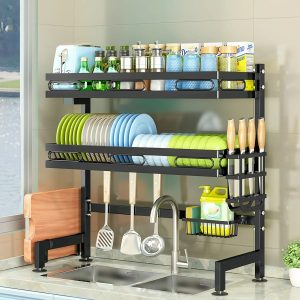 2-Tier Over-the-Sink Dish Drying Rack & Kitchen Organizer