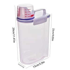 2.4 Qt. BPA-Free Rice Dispenser with Measuring Cup - Japanese Style Pantry Storage Container for Rice, Flour & Oatmeal