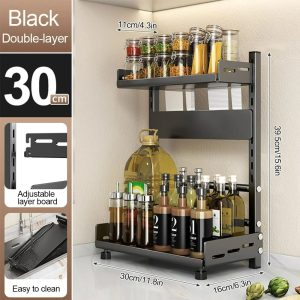 3-Tier Kitchen Spice Management System - Industrial High-Load Countertop & Cabinet Storage Rack
