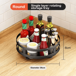 360° Rotating Kitchen Spice Rack Organizer for Countertop & Cabinet Storage