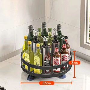 360° Rotating Spice Rack Organizer - Non-Skid Seasoning Storage Tray - Lazy Susan Kitchen Accessory
