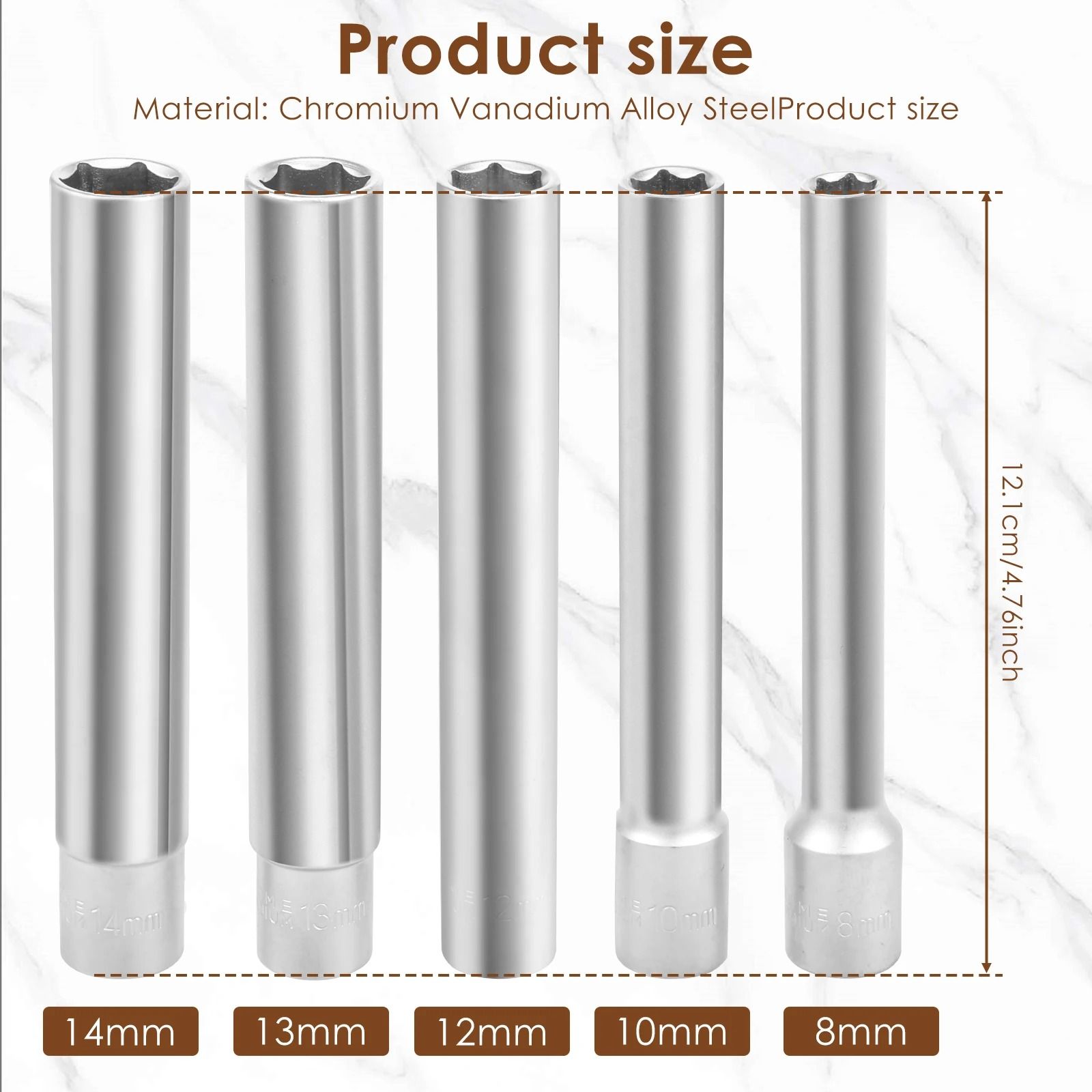 3/8" Drive 6-Point Metric Deep and Shallow Socket Set