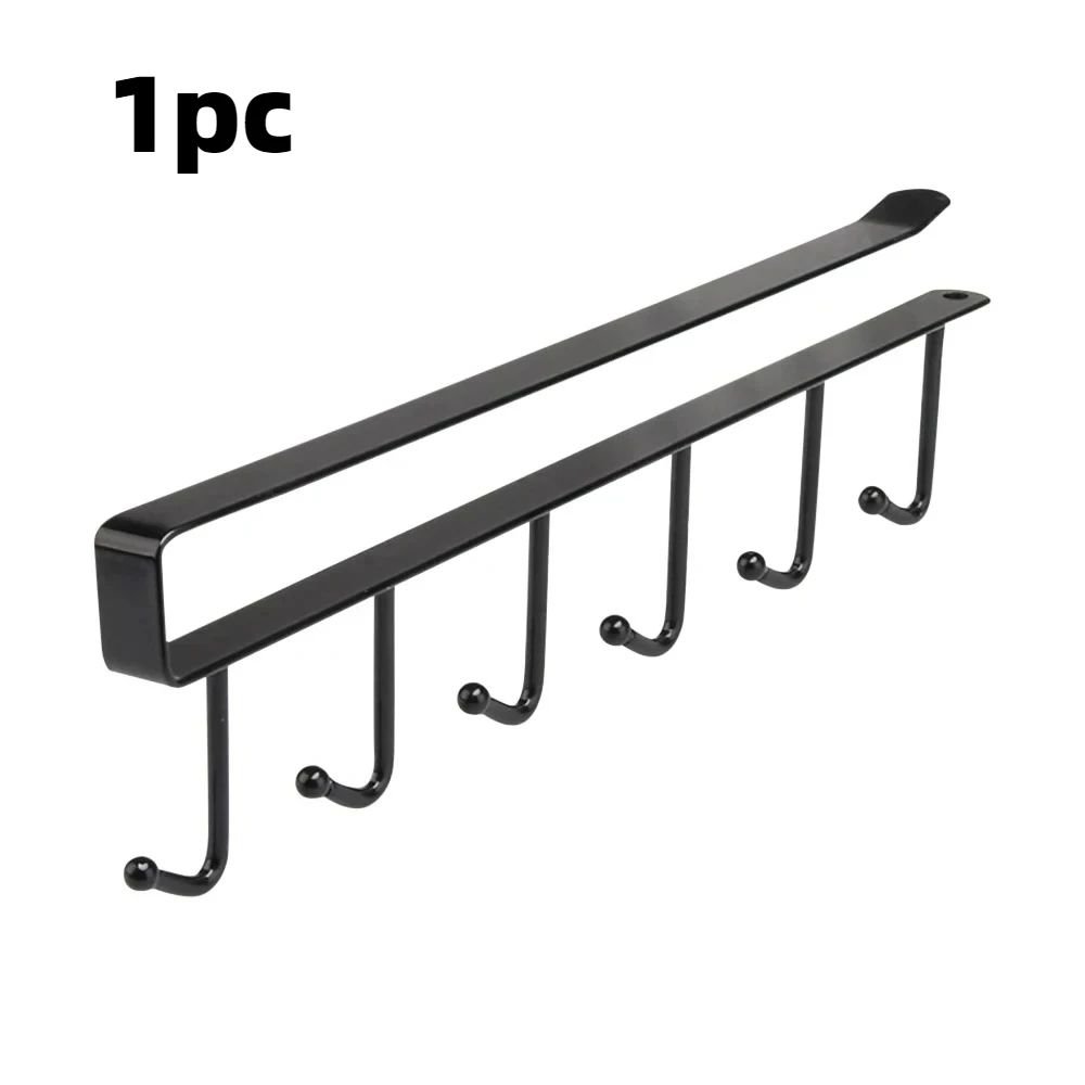 6 Hook Under Cabinet Coffee Mug Holder Rack