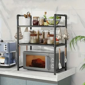 Adjustable Microwave Stand Heavy Duty Kitchen Storage Rack