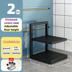 Adjustable Pot Rack Organizer, 5-Tier Kitchen Stainless Steel Pot Storage Rack, Multi-Layer Household Pot and Pan