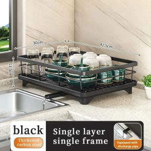 Adjustable Stainless Steel Dish Drying Rack and Kitchen Organizer