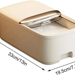 Airtight Large Rice Container - Sealed Grain Storage Box with Graduated Measuring Cup