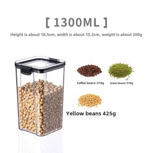 Airtight Transparent Grain Storage Container for Kitchen Pantry