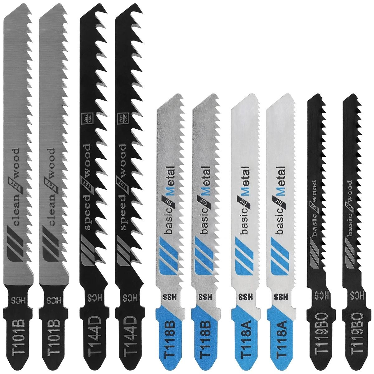 Assorted T-Shank Jigsaw Blades Set