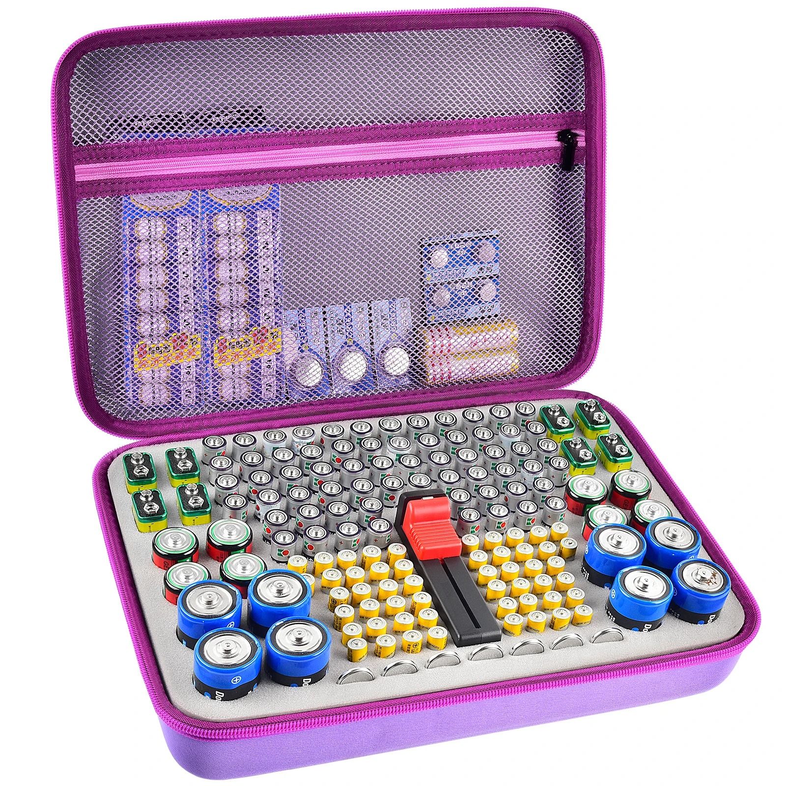 Battery Organizer Storage Case with Built-In Tester