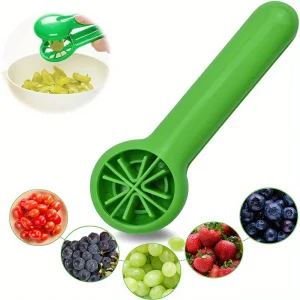 Bladeless Creative Grape Cutter, Green Multi-functional Fruit and Vegetable Cutter for Kitchen