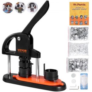 Button Maker Machine 1.25 Inch Pin Maker Kit with 500 Parts