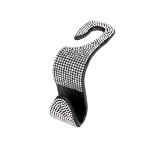 Car Seat Back Hook with Rhinestones, Multifunction Headrest Storage Holder, Hanging Organizer for Auto Accessories