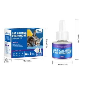 Cat Calming Pheromone Diffuser Refill 60 Day Plug In For Stress Relief And Fighting