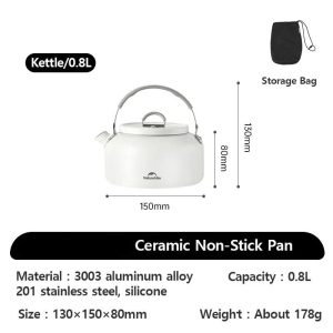 Ceramic Non-Stick Lightweight Camping Cookware Set