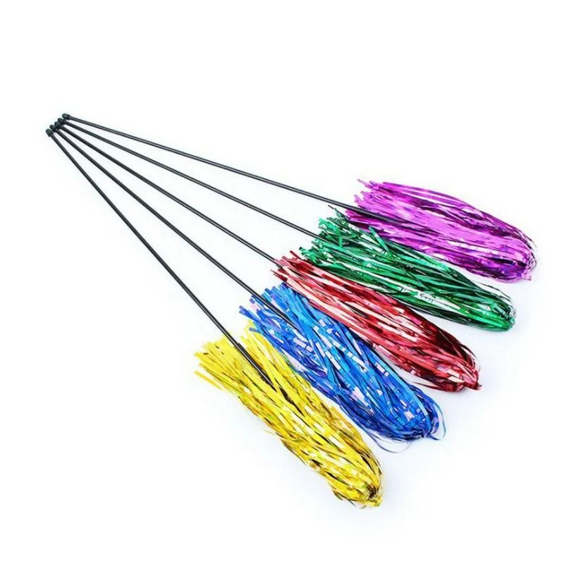 Colorful Ribbon Interactive Cat Teaser Wand