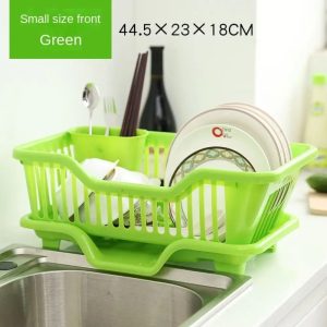Countertop Dish Drying Rack with Integrated Drain Board