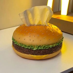 Creative Hamburger-Shaped Desktop Tissue Box