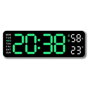 Digital Wall Clock with Environmental Monitor & Multi-Function LED Display