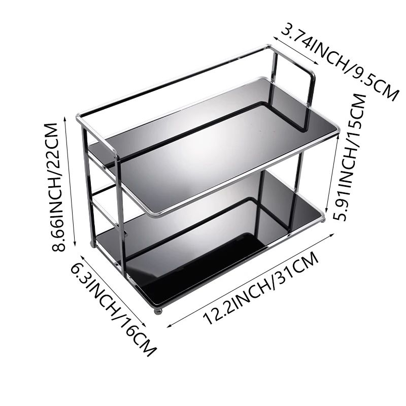 Double Layer Acrylic Desktop Storage Rack Organizer