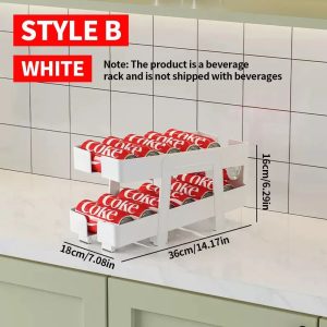 Double-Layer Stackable Beverage Can Organizer Transparent Refrigerator Storage Rack