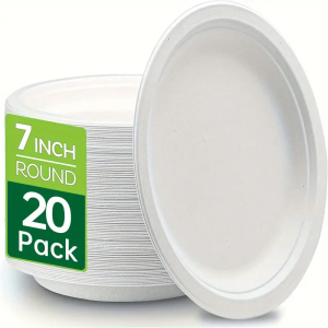 Eco Friendly Compostable Sugarcane Tableware Set Biodegradable Plates