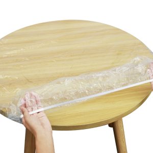 Elastic Round Tablecloth Transparent PVC Waterproof & Oil Proof Table Protector Cover Fitted Design for Dining Table