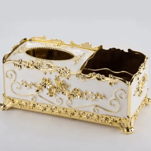 European Style Tissue Box & Remote Control Organizer for Living Room Decor