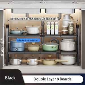 Expandable Multi-Use Kitchen & Bathroom Under-Sink Organizer Rack