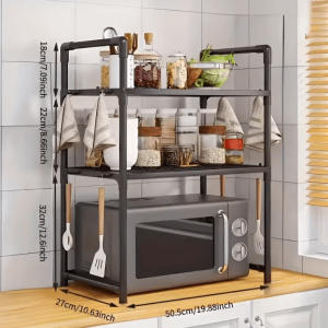 FlexiStack Heavy-Duty Microwave & Countertop Storage Rack