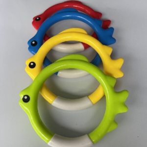 Floatable PVC Pool Toys, Diving Rings Set, Underwater Swim Training Gear with Fish-Shaped Rings