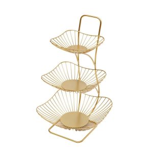 Fruit Basket Organizer Metal Wire Vegetable Storage Rack for Kitchen Counter