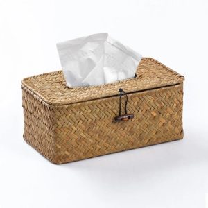 Handmade Natural Rattan Tissue Box Cover & Desktop Decoration Holder