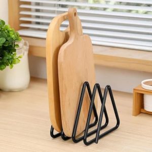 Heavy-Duty Metal Cutting Board Stand - Multifunctional Countertop Organizer & Kitchen Storage Rack